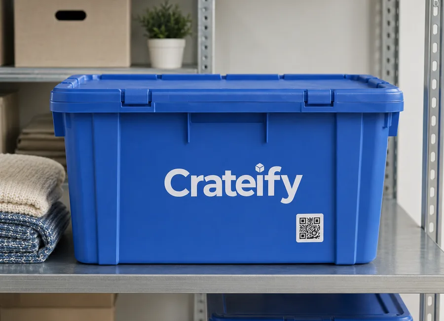 Large storage totes ready for pickup