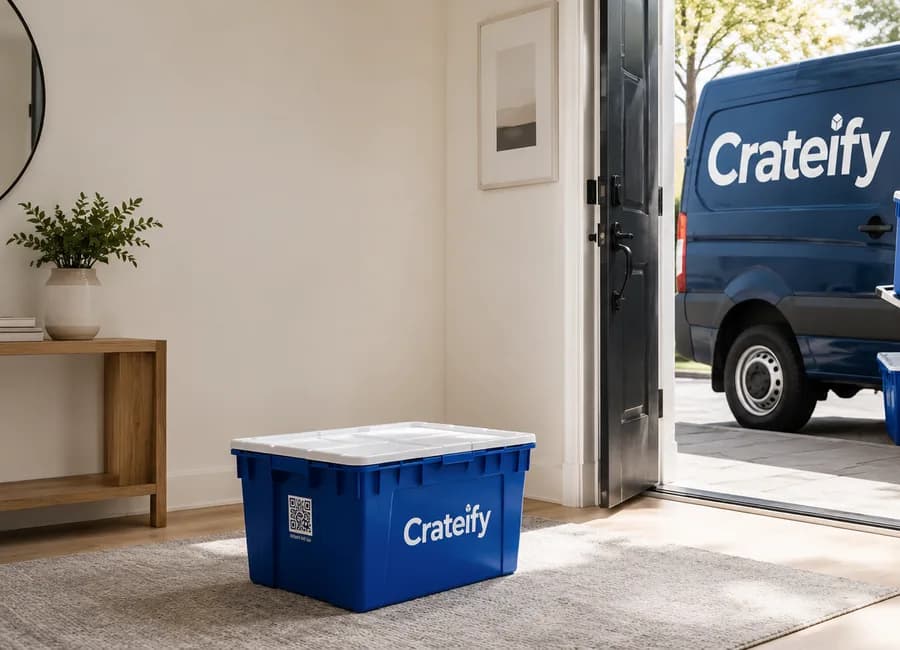 Furniture prepared for a reviewed Crateify storage pickup